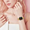 thumbnail image 5 of For Huawei Watch Fit 3 Stainless Steel Strap Crown Shape Rhinestone Decor Watch Band - Black, 5 of 5