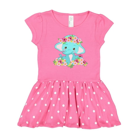 

Inktastic Cute Baby Elephant with Flowers Gift Toddler Girl Dress