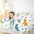 thumbnail image 4 of Homewish Cute Cartoon Dinsaur Full Size Comforter Sets,Safari Dino Bedding Comforter Set,White Green Blue Bedding Sets For Boys Kids,Super Cozy Room Decor Reversible,3pcs, 4 of 8
