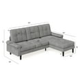 thumbnail image 2 of Aiho 82" L-shaped Sofa with 3 Comfortable Pillows for Living Room,Dark Gray, 2 of 6