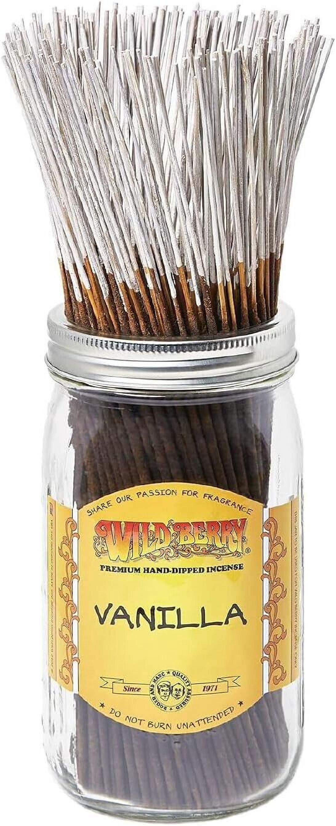 Wild Berry Vanilla Incense Sticks, 100 Count Hand-Dipped Aromatic Incense
