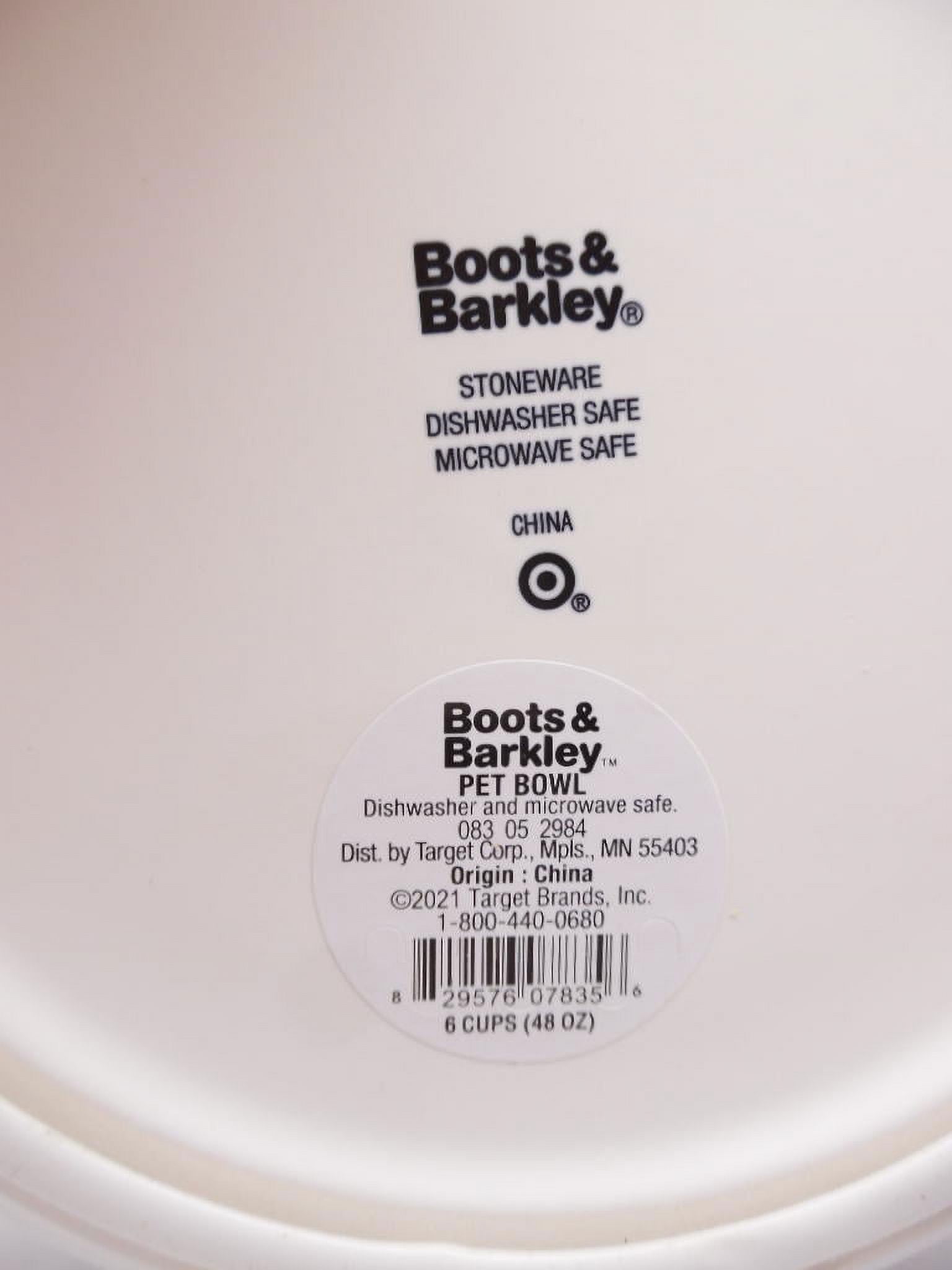 Boots Barkley Dog Bowl with Drink Up Resist Pattern Matte White 6 cups