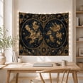 thumbnail image 5 of Celestial Double Map with Stars, Adventurous Vintage Travel Style for Map Lovers, Antique Map Decor, Housewarming Gift, Tapestry Wall Hanging for Study Room and Office, 5 of 7