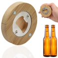 thumbnail image 2 of Diy Round Bottle Opener Fridge Magnet, 2.36" Beer Opener with Strong Magnetic Back, Wood Material Bar Decoration, Custom Engravable Refrigerator Sticker, Perfect Bar Accessory, A Bottle Opener, 2 of 4