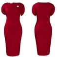 thumbnail image 2 of Womens 1950s Vintage Bodycon Pencil Midi Dress Work Church Sheath Summer Dress, 2 of 8