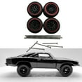thumbnail image 6 of Kokiya 4 Pieces RC Car Wheels and Tires RC Alloy Car Accessories RC Part for 1/64 Scale Red C, 6 of 9