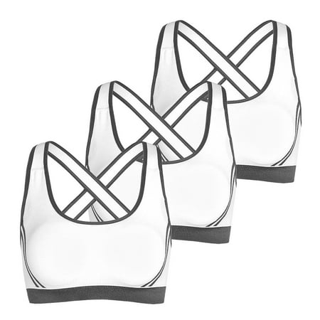 

Yuelianxi 3PC Women Running Sports Bra Yoga Workout Vest Crop Lady Tops Shapewear Swim Bra