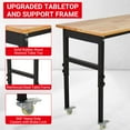 thumbnail image 4 of Yeshouse 48" Adjustable Workbench,2000 Lbs Capacity Heavy Duty Rubber Wood Work Table with Wheels & Pegboard, 29"-40" Height Adjustable for Garage Workshop, Office Home Commercial Use, 4 of 8