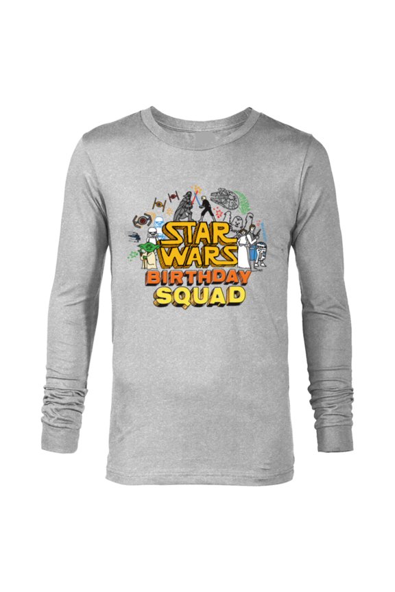 Classic Movie Characters Retro Toon Birthday Squad - Long Sleeve T-Shirt for Men - Customized-Athletic Heather