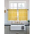 thumbnail image 2 of Yellow Striped Tier Curtains 24 Inch Length, Sheer Curtains for Bedroom Living Room Window Modern Geometric Abstract Retro Rod Pocket Drapes Kitchen Curtains Small Half Window 27.5"x24" 2 Panels, 2 of 6