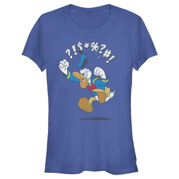 Junior's Mickey & Friends Donald Duck Angry Jump Graphic Tee Royal Blue Medium