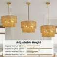 thumbnail image 2 of KAISITE Woven Hemp Rope 5-light Pendant Light Hanging Fixture for Living Room Dining Room and Bedroom, 2 of 11