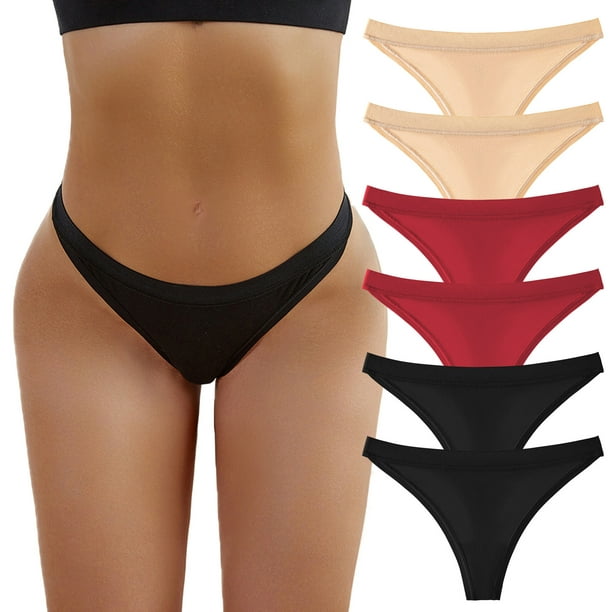 Aayomet String Underwear for Women Underwear Panties Bikini Solid Womens  Briefs Knickers 6 Pieces Panties for Womens (BK1, XL)