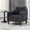 Dark Grey, variant on Comfortable armchair with USB charging port, ergonomic wide backrest, vintage wooden legs, comfortable upholstered armchair with side storage for living room bedroom