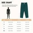 thumbnail image 4 of Picia Teal On Black Plaid Womens Soft Woven Cotton Elastic Waistband Sleep Pajama Pant Lounge Sleep Pant With Pockets And Drawstring-Medium, 4 of 9