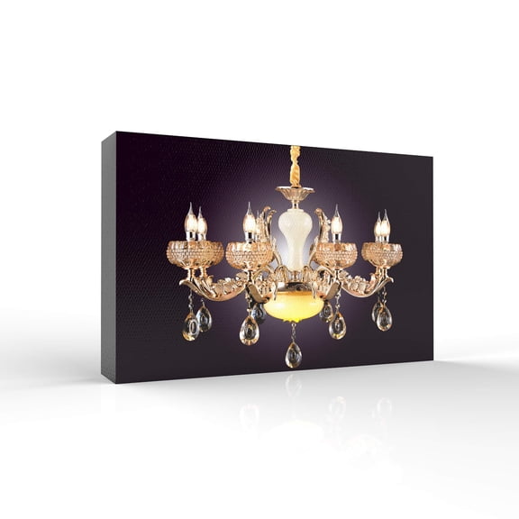 wall26 - Canvas Wall Art - Crystal Chandelier for Living Room - Modern Home Art Stretched and Framed Ready to Hang - 24x36 inches