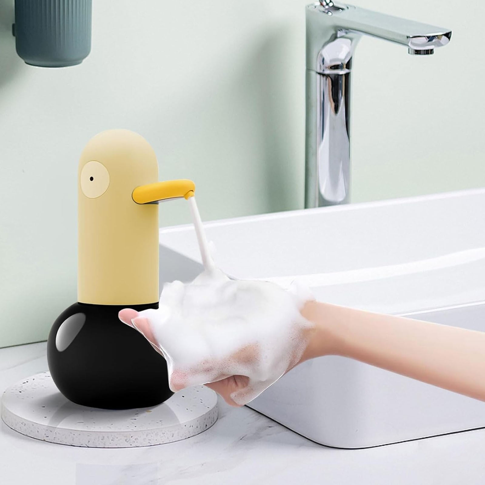 Automatic Touchless Soap Dispenser, Rechargeable Foaming Soap Dispenser, Touch Free Foam Sanitizer Soap Dispenser for Kitchen, Bathroom, Restaurant, Office, 5.52x7.67"