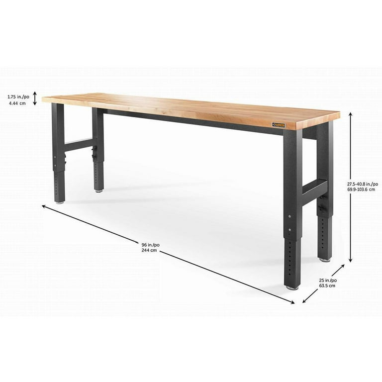 GLADIATOR 8' ADJUSTABLE HEIGHT HARDWOOD WORKBENCH - Walmart.com
