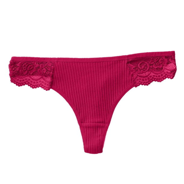 Gibobby Calzones de encaje para mujer Ropa interior Mujer Sexy Cintura Algodon Ropa interior Encaje Tanga de mujer Rojo CH Walmart en linea