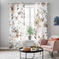 thumbnail image 5 of Brown Grey Floral Spring Kitchen Curtains 84 Inch Length, Watercolor Botanical Butterfly Grommet Top Bedroom Living Room Curtains, Light Filtering Cafe Curtain Drapes 2 Panels Set 84''x84'', 5 of 9