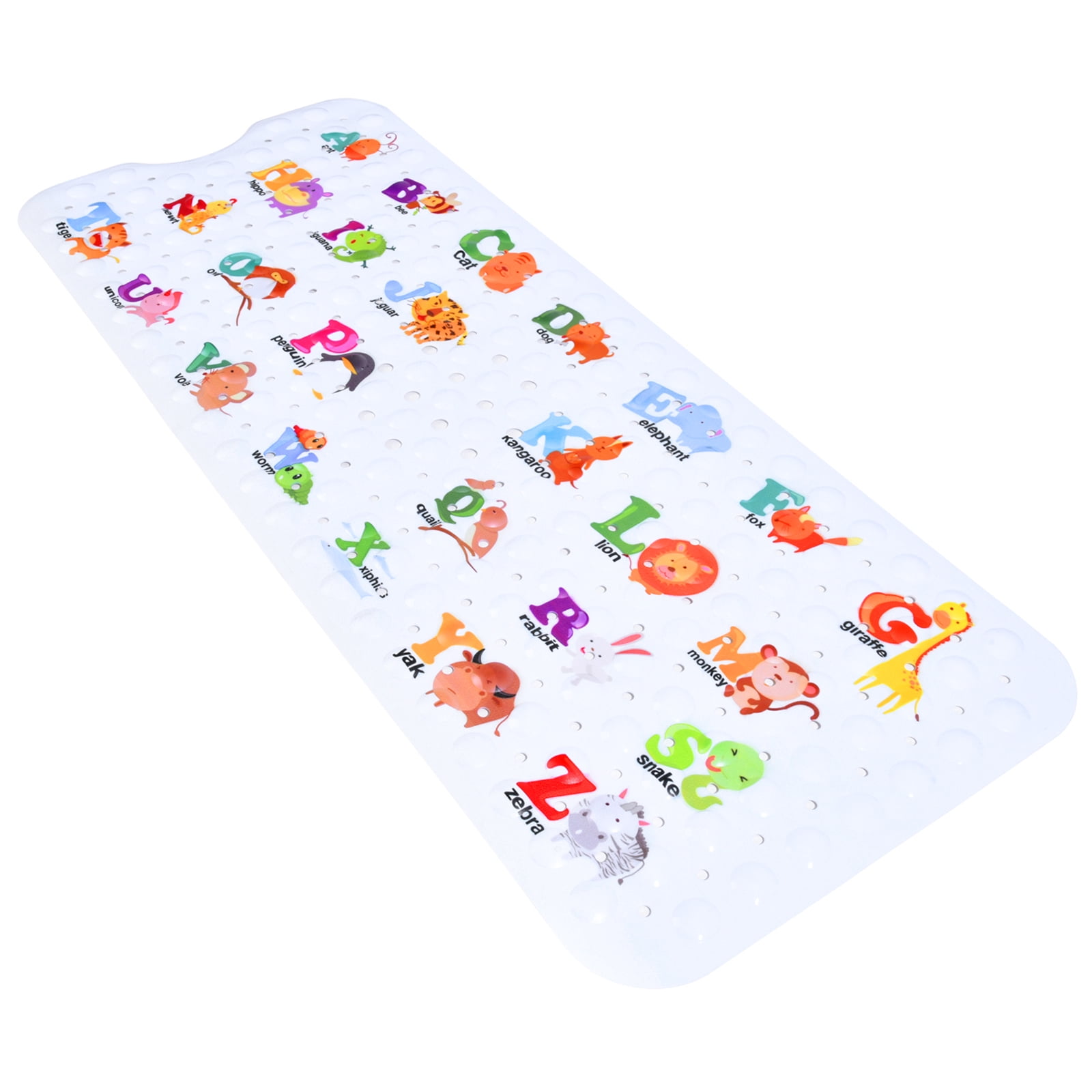 Secopad Kids Bath Mat for Tub Non Slip, 40 X 16 inch Large Animal Alphabet Anti Slip Toddler ...