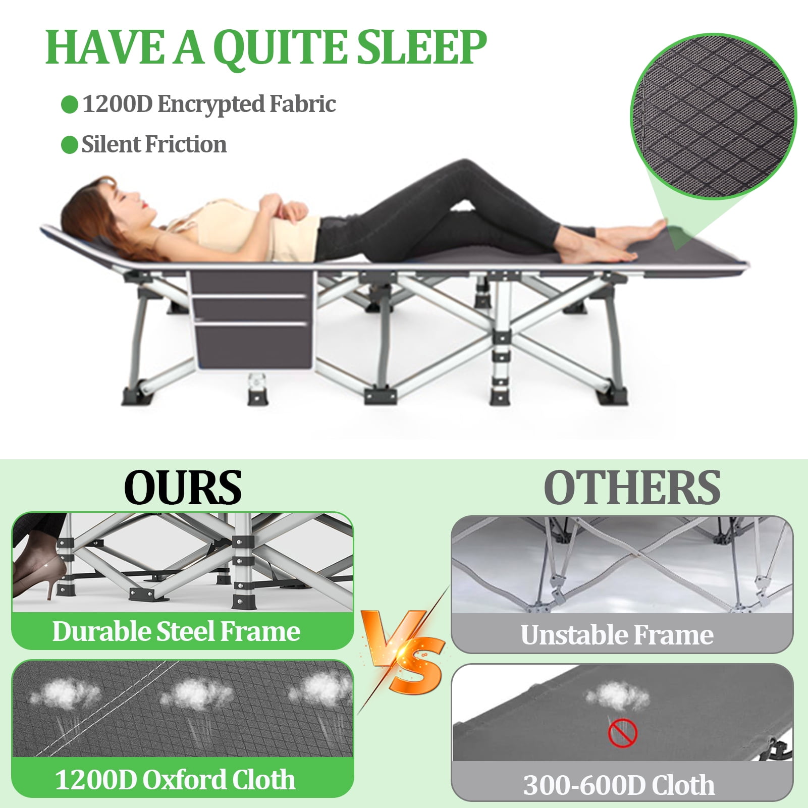 Camkey Foldable Camping Cot with Mattress
