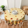 thumbnail image 2 of Fall Thanksgiving Round Tablecloth 60 Inch, Pumpkin Fallen Leaves Table Cloth for Autumn Rustic Farmhouse Kitchen Decor, Wipeable Polyester Fabric Table Cover for Holiday Party, 2 of 6