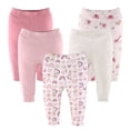 thumbnail image 1 of The Peanutshell Baby Girl Pants, 5-Pack, Rainbow Safari, 1 of 7