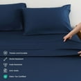 thumbnail image 2 of Twin XL Cooling Bed Sheets Set, Viscose Derived from Bamboo, Silky Soft,Navy, 2 of 8