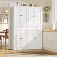 thumbnail image 3 of Homfa 70.8'' Tall Kitchen Pantry Storage Cabinet with Door Racks & Drawers, Modern 8 Doors Food Pantry Cabinet for Dining Room, Living Room, White, 3 of 7