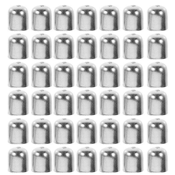 KAKOWELY 100 Pcs Embouts en Fibre de Suède à Sertir, Perles, Cordon Métallique avec Pompon, 0,51 Pouces X 0,31 Pouces X 0,31 Pouces