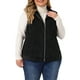 thumbnail image 1 of Chaquetas de chaleco de corduroy sin mangas con cremallera y bolsillos laterales para mujeres de tallas grandes Agnes Orinda 2X Negro, 1 of 6