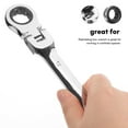 thumbnail image 3 of FUTUREORYY Ratcheting Wrench Tool for Confined Areas Steel Silver Adjustable 1Pack, 3 of 8