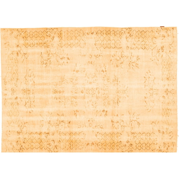 Ahgly Company Indoor Rectangle Abstract Orange Contemporary Area Rugs, 5' x 7'