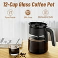 thumbnail image 6 of 12 Cup Coffee Pot Replacement for Ninja Coffee Maker CFP101 CFP201 CFP301 CFN601 CFP250A CFP300 CFP307, Glass Carafe Replacement with Brew-Through Lid, with Sturdy Handle, 6 of 6