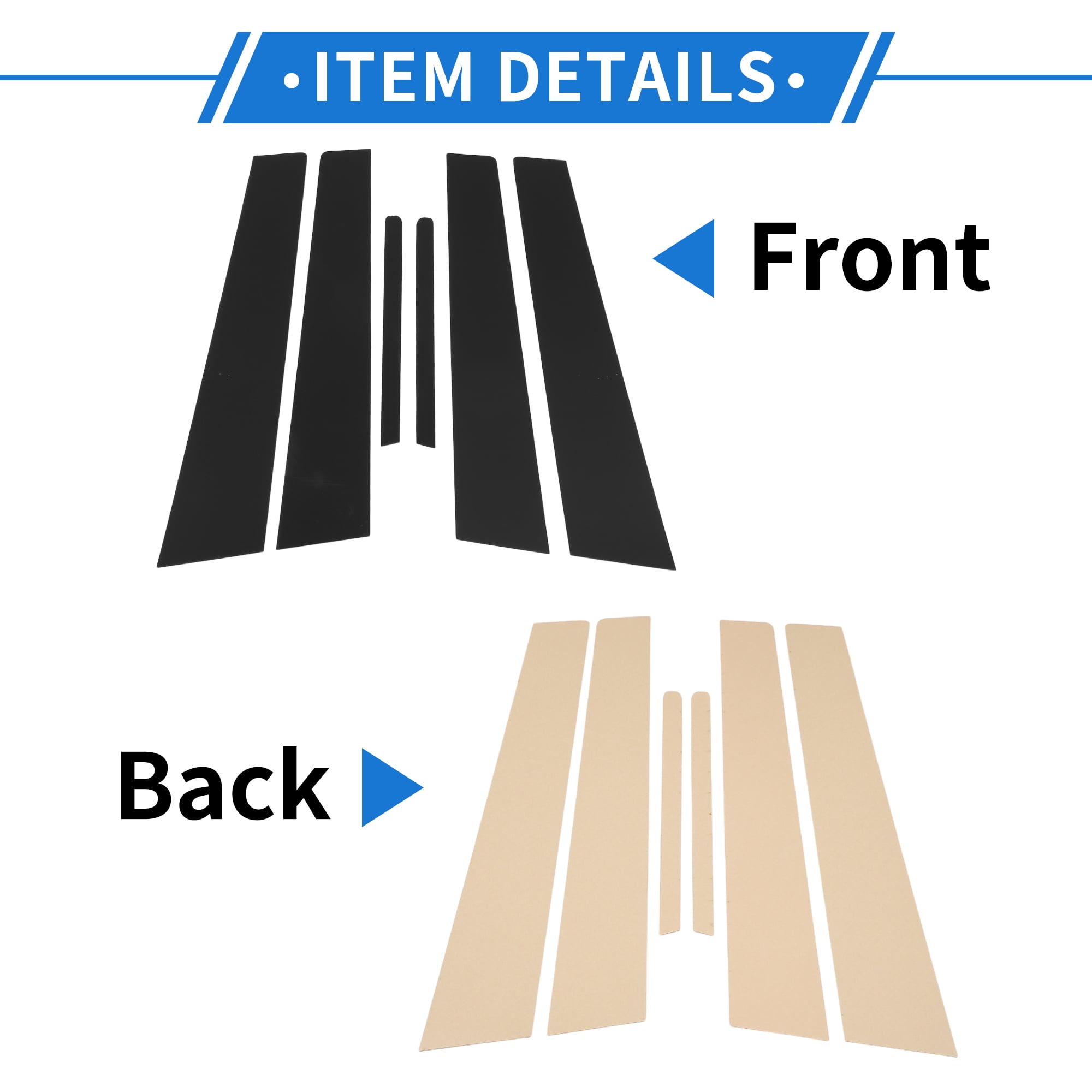Unique Bargains 6Pcs Door Pillar Window Trim For Kia Forte K3 2014-2018 Black