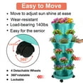 thumbnail image 5 of 6-Tier Vertical Stackable Tower Planter for Strawberries, Flowers, Herbs, and Vegetables - Teal., 5 of 6