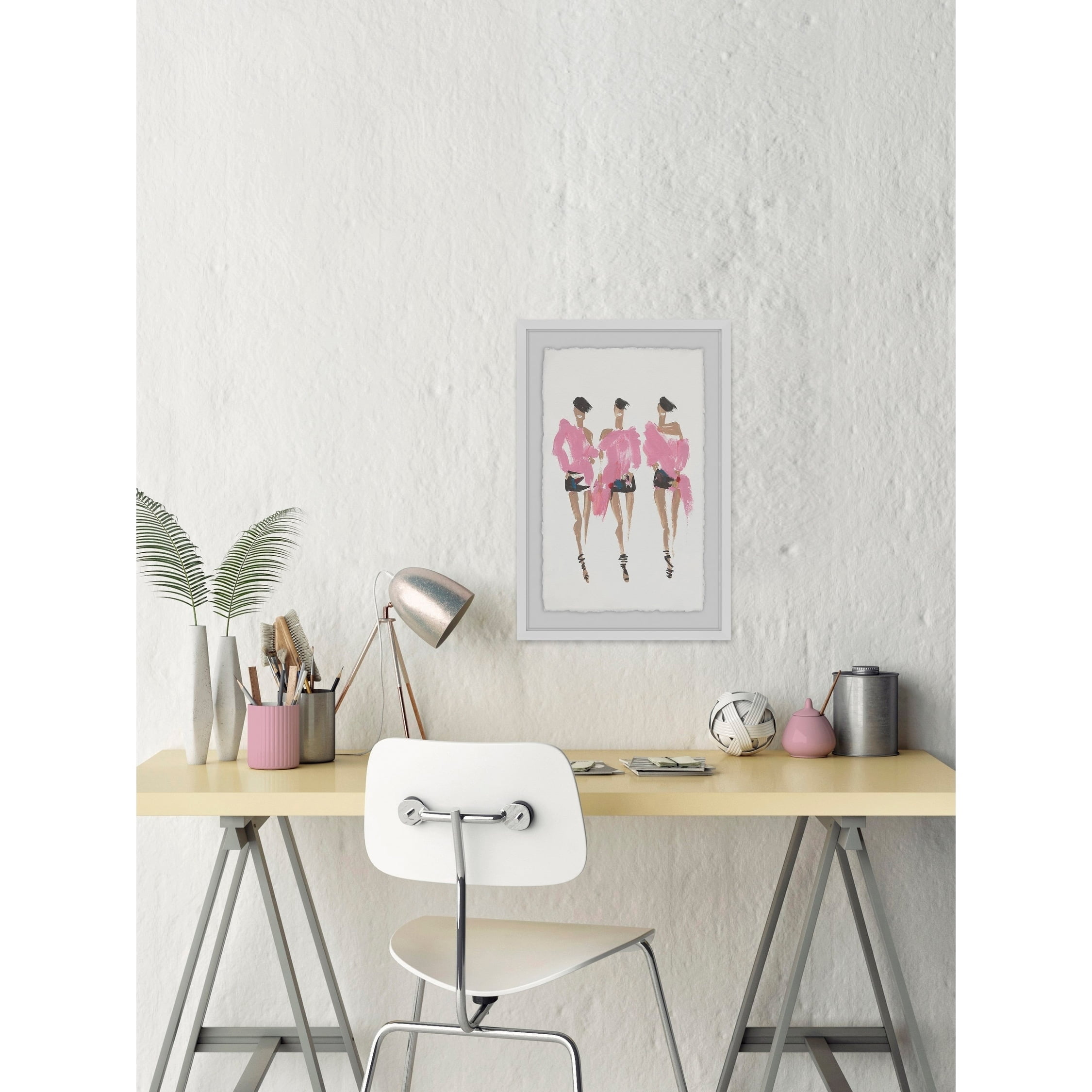 Posh in Pink Framed Painting Print