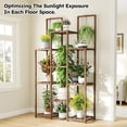 thumbnail image 3 of Soporte para plantas EnHomee Wood para interiores y exteriores, 34,2 x 30 x 120 cm, 11 a 16 macetas, 3 of 9