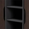 thumbnail image 5 of Bowery Hill Mid Century 2 Doors 25 Pairs Shoe Cabinet in Two-Tone Dark Brown and Grey Finish, 5 of 10