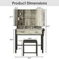 thumbnail image 6 of VEANERWOOD Vanity Set with Lighted Tri-Fold Mirror  Vanity Set with Hidden Storage Shelves and 2 Drawers,3 Color Lighting Modes, 6 of 8