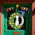 thumbnail image 2 of Riforla Easter Bunny Wreath Festive Floral Decoration for Home Easter & Spring Wreath C, 2 of 4