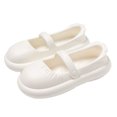 thumbnail image 1 of Zapatos Redondos para Mujer Suelas Gruesas Sandalias Planas Verano Cerrado Punta Redonda Zapatos Sin Cordones 37 a 38 Blanco, 1 of 8