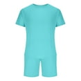 thumbnail image 3 of Wyobmus Workout Sets for Men Two Piece Short Tracksuits Solid Color Casual Short-Sleeved Sweatsuit Summer Crew Neck Sport Wear Set Mint Green, 3 of 5