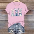 thumbnail image 1 of Haivin Easter Shirts for Women Happy Easter Bunny with Glasses Blouse Casual Graphic Spring Colorful Tops Tee, 1 of 6