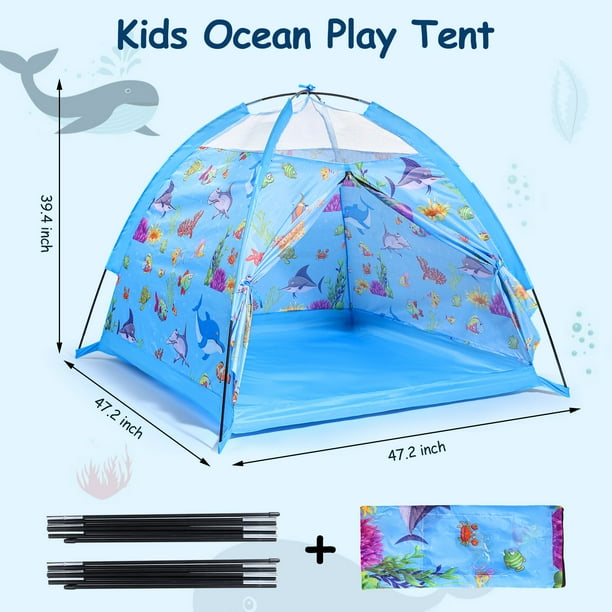 Super Joy Ocean World Play Tent for Boys Kids Camping Toys Shark