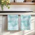 thumbnail image 7 of Teal Palm Leaves Kitchen Towels Set of 4, Summer Tropical Botanical Coastal Absorbent Dish Towels for Kitchen, Microfiber Hand Towel, Quick Drying Tea Towel for Cleaning Decorative Dishcloths, 7 of 7