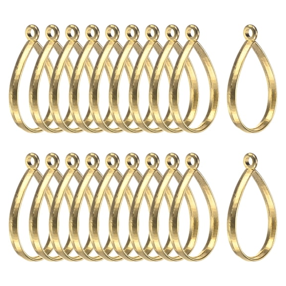 20-Pack Open Bezels for Resin, Teardrop Shape Open Back Bezel Pendants for Resin Jewelry Making/DIY Earrings Necklace, Alloy Hollow Frame Pendants [Bright Gold]