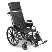 Invacare Tracer SX5 Recliner Wheelchair, With Desk Length Arms and T94HAP Elevating Legrests with Padded Calf Pads, 18" Seat Width