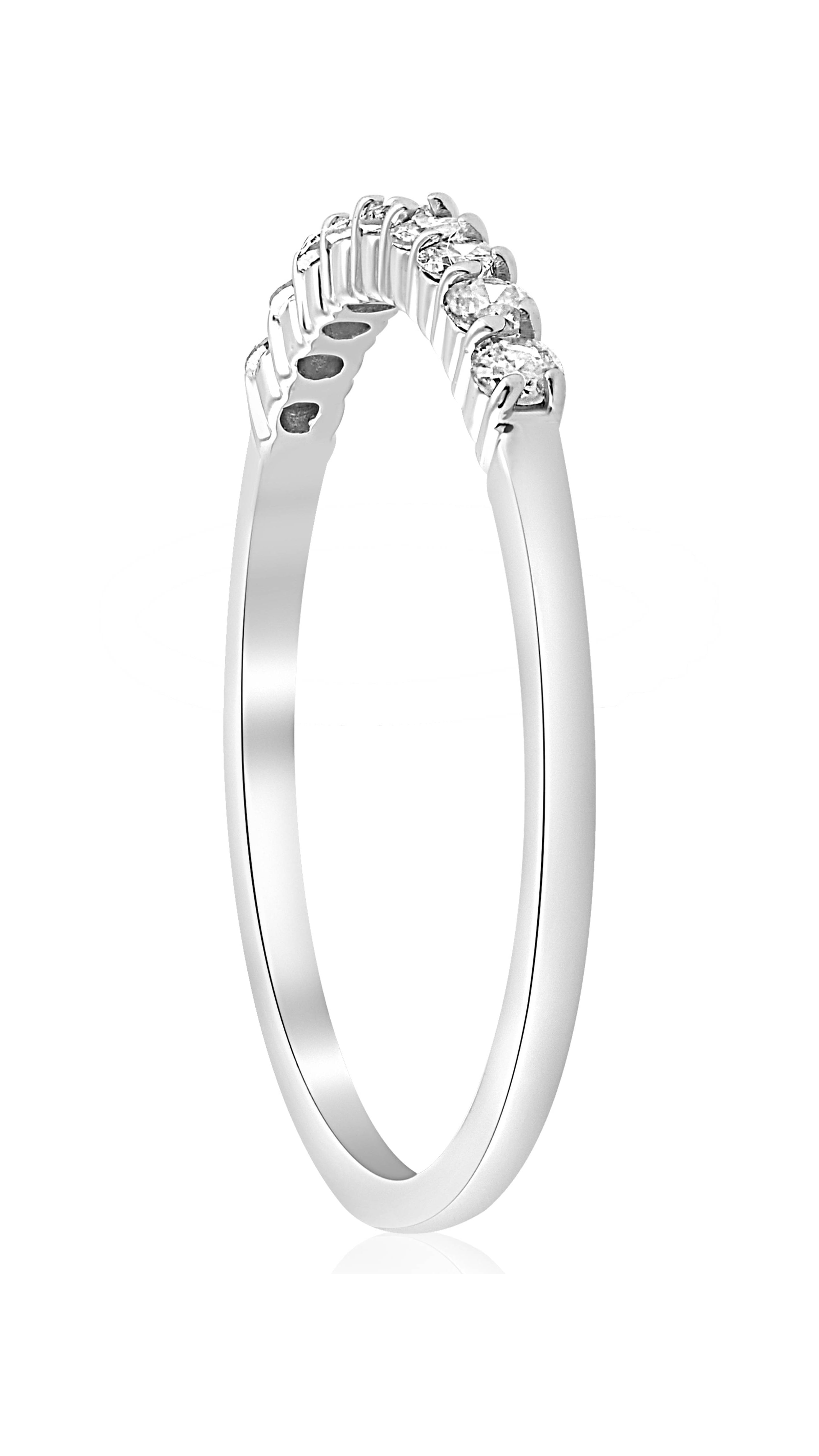 14 Ct Diamond Wedding Ring 14K White Gold Womens Stackable 14 Ct Diamond Wedding Ring 14K White Gold Womens Stackable
